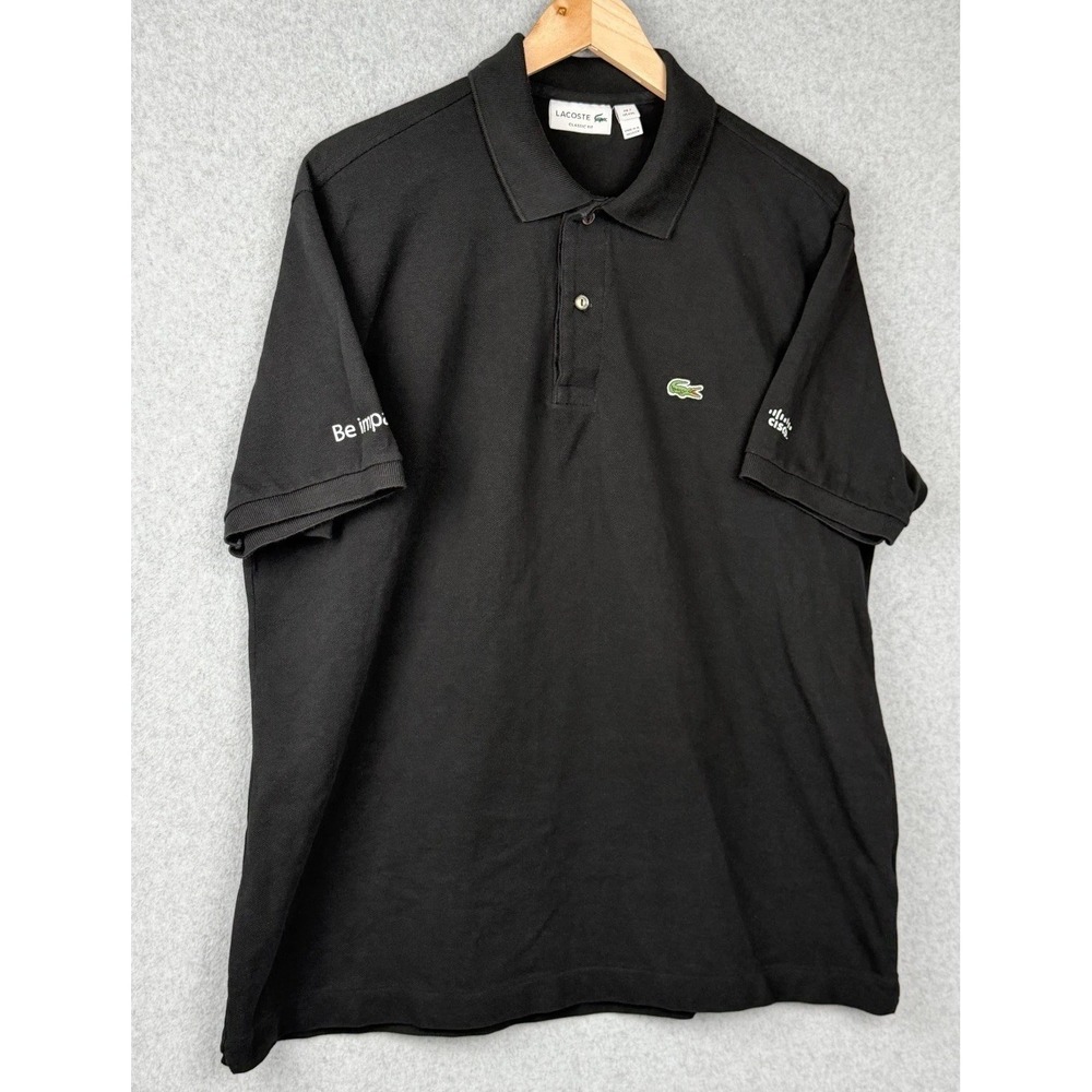 Lacoste Classic Fit Black Polo Shirt XXL Cisco Avnet Be Impactful 100% Cotton